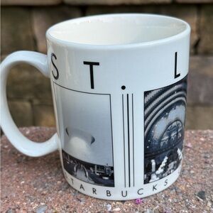 Vintage 2003 Starbucks City Scene St Louis Black and White Ceramic Mug